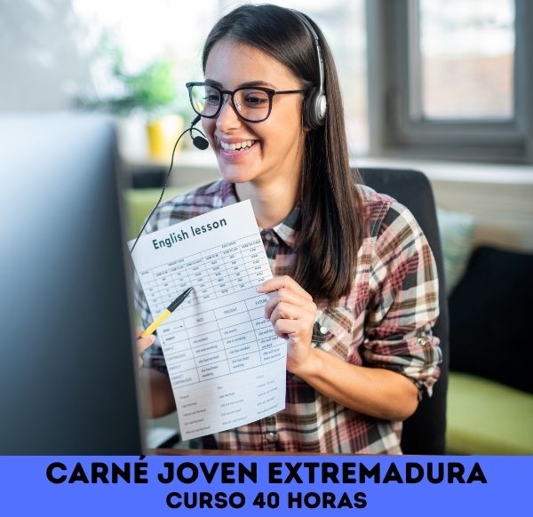 Curso inglés 40 horas carné joven Extremadura