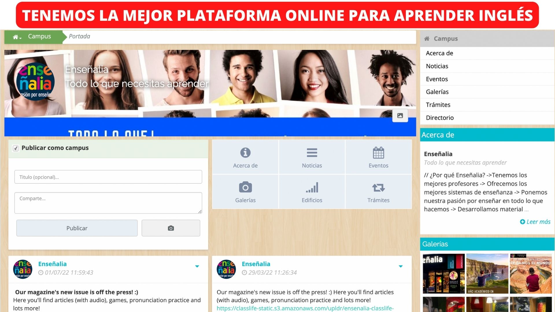 Plataforma online para aprender inglés