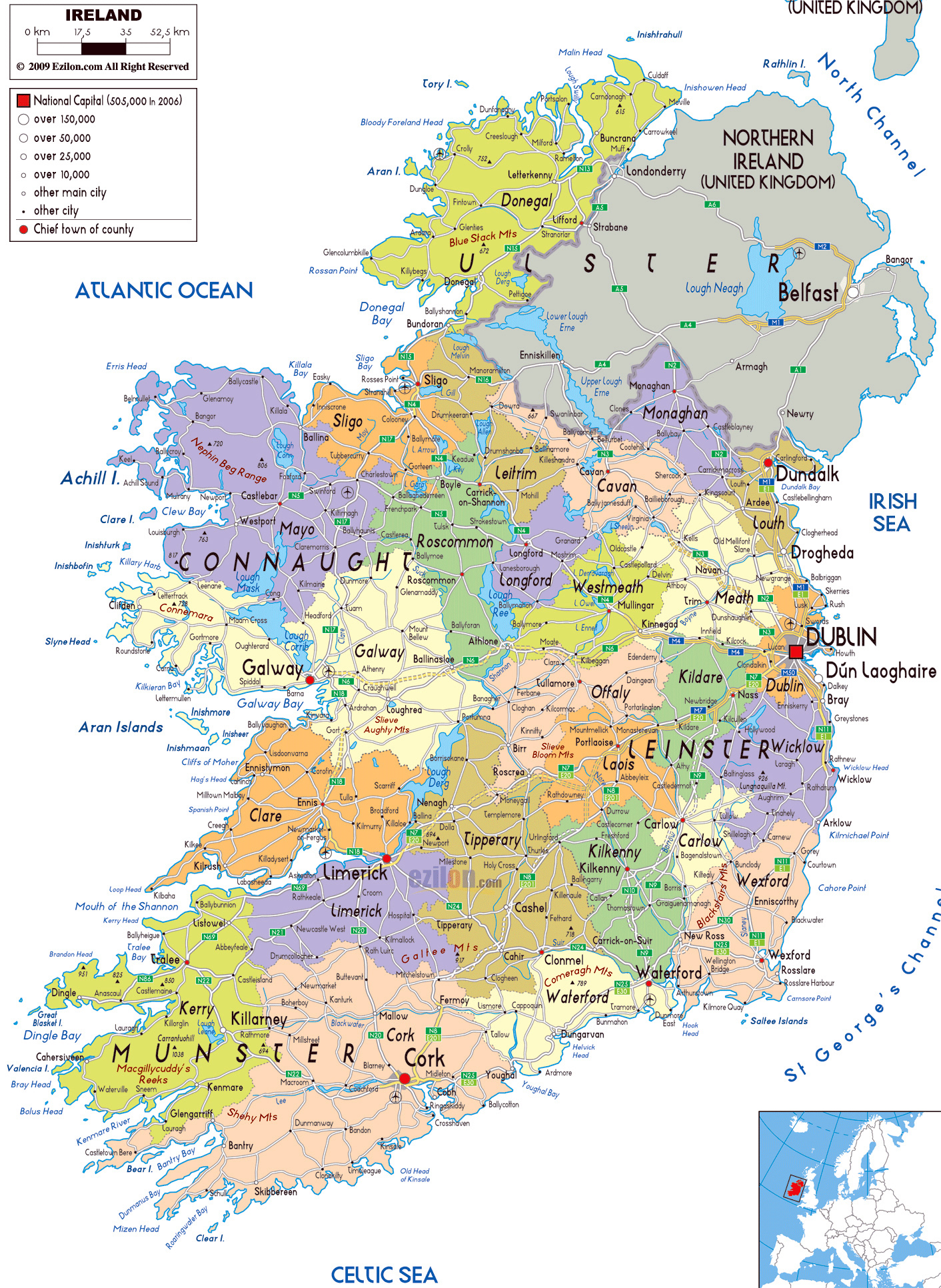 Mapa de Irlanda