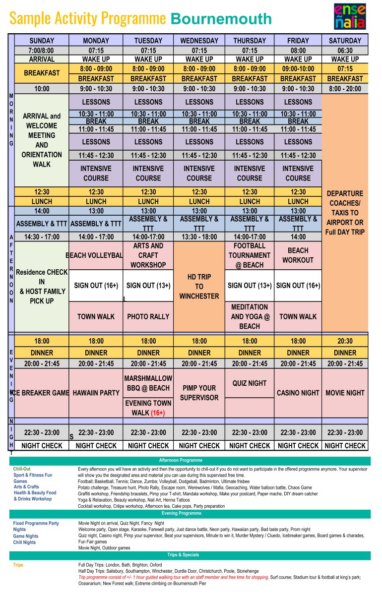 Bournemouth Sample programme 2026