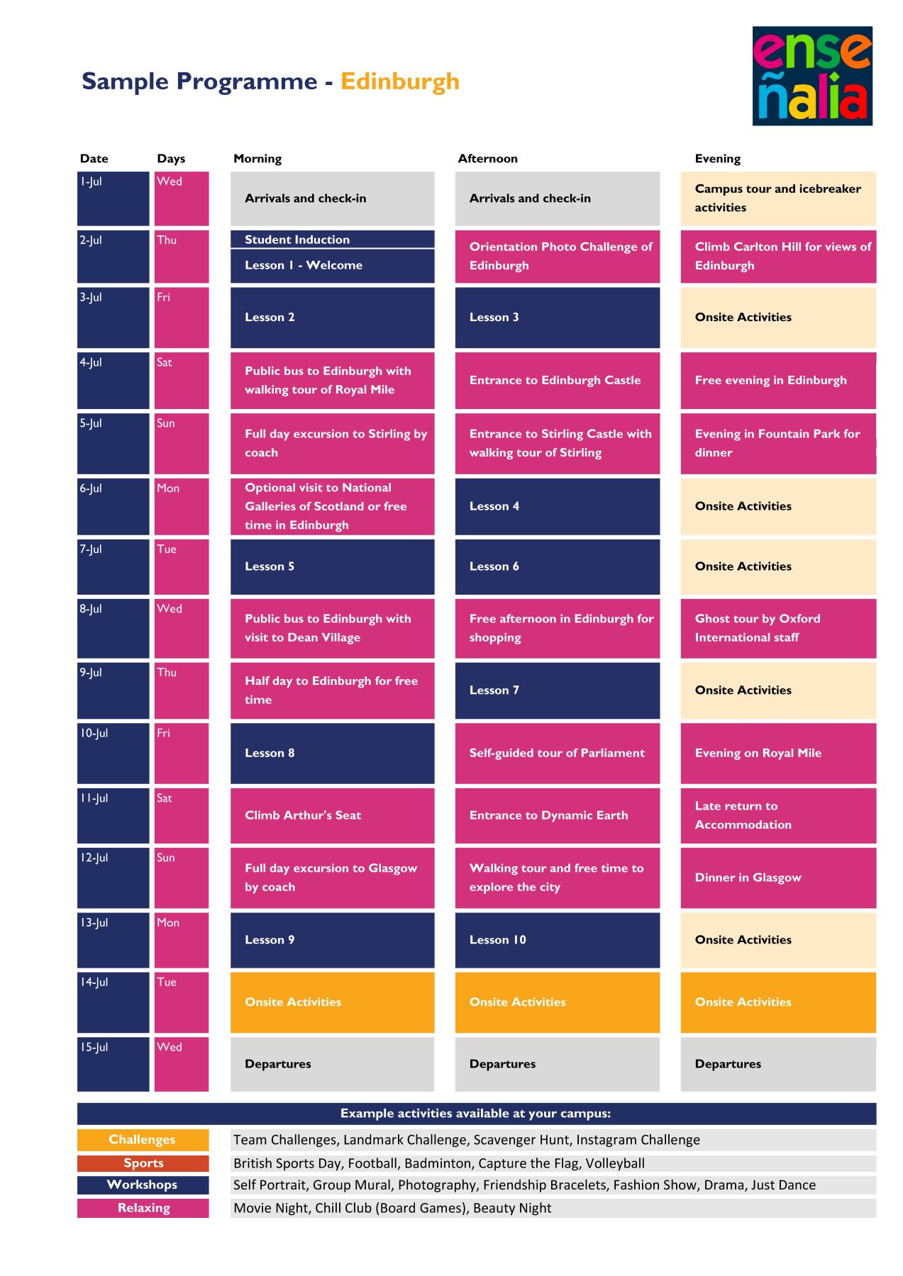 Edimburgo Sample Programme 2026