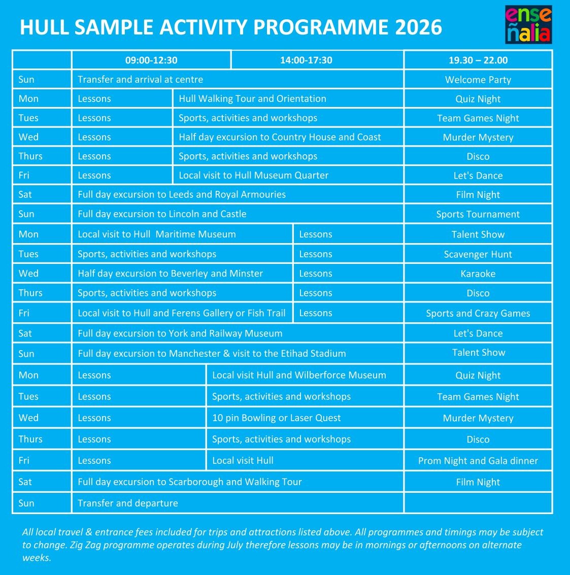 HULL SAMPLE PROGRAMME 2026