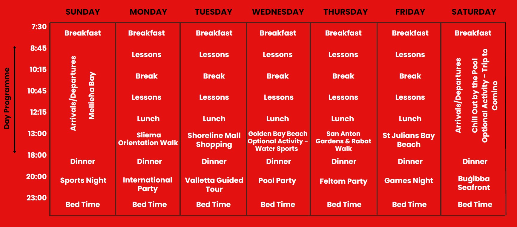 Planning ejemplo Sliema 2026