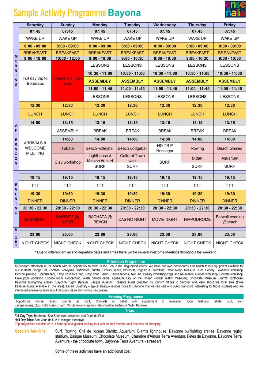 planning Bayona 2026